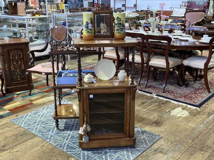 Victorian walnut music cabinet