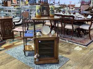 Victorian walnut music cabinet