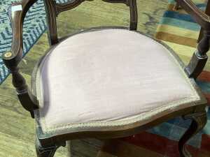 Antique Sheraton Revival inlaid mahogany occasional armchair - 3