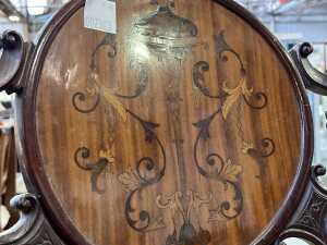 Antique Sheraton Revival inlaid and carved mahogany occasional armchair - 6