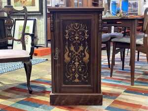 Sheraton Revival inlaid rosewood bedside cabinet