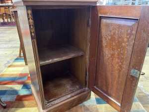 Sheraton Revival inlaid rosewood bedside cabinet - 3