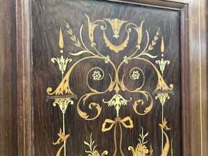Sheraton Revival inlaid rosewood bedside cabinet - 4