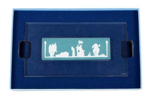 Wedgwood Jasperware plaque mounted to an acrylic panel