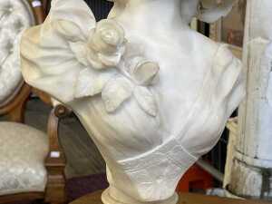 Adolfo Cipriani (1857-1941), antique Italian marble bust of a young woman - 3