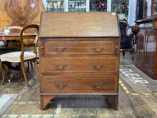 George III Sheraton period mahogany bureau