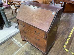George III Sheraton period mahogany bureau - 2