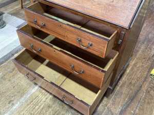 George III Sheraton period mahogany bureau - 4