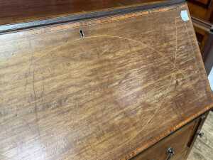 George III Sheraton period mahogany bureau - 5
