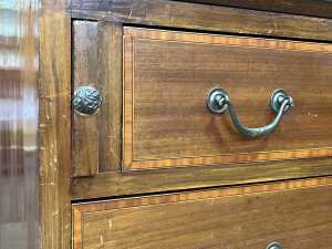 George III Sheraton period mahogany bureau - 6