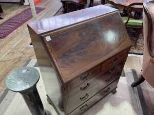 George III Sheraton period flame mahogany bureau - 2