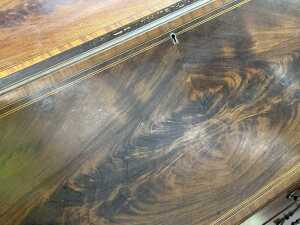 George III Sheraton period flame mahogany bureau - 6