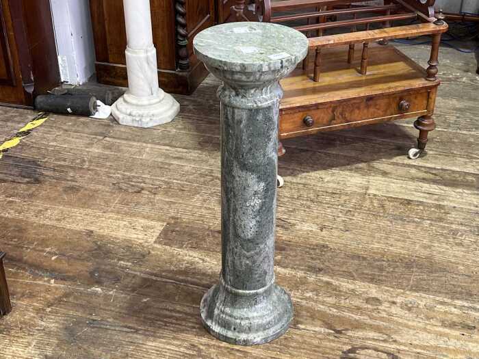 Green marble pedestal