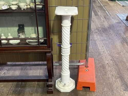 Carrara white marble pedestal