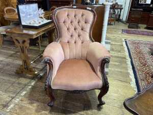 Victorian mahogany gent's chair - 2