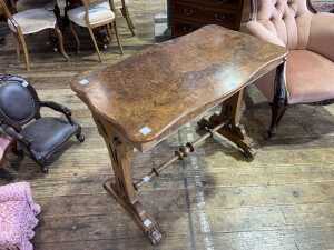 Victorian burr walnut hall table - 2