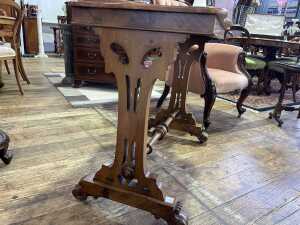 Victorian burr walnut hall table - 4