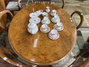 Victorian walnut seven piece loo or dining suite - 2