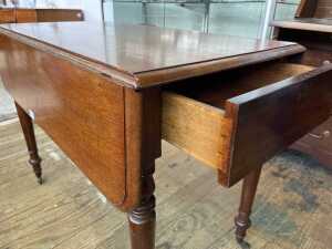 Antique walnut drop leaf table - 4