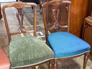 Set of four antique walnut dining chairs - 3