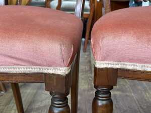 Set of four antique walnut dining chairs - 5