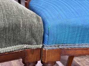 Set of four antique walnut dining chairs - 6