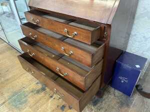 Georgian style antique walnut bureau bookcase - 4