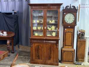 Victorian flame mahogany bookcase