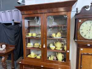 Victorian flame mahogany bookcase - 2