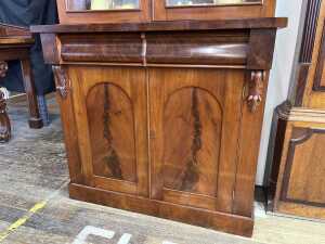 Victorian flame mahogany bookcase - 3