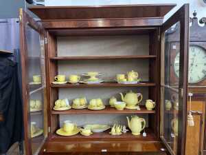 Victorian flame mahogany bookcase - 4