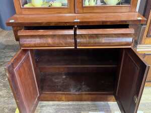 Victorian flame mahogany bookcase - 5