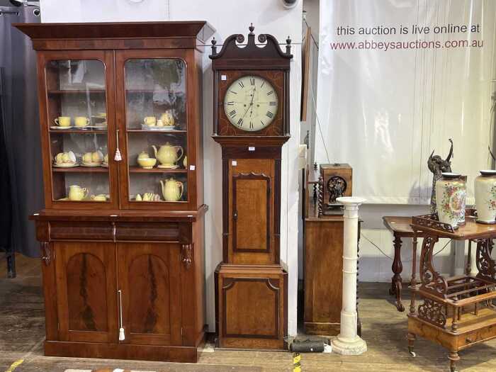 George III oak and mahogany longcase clock, late 18th century