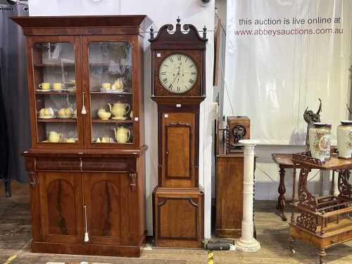 George III oak and mahogany longcase clock, late 18th century