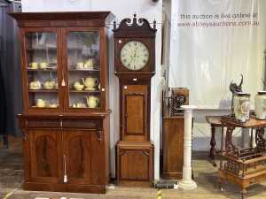 George III oak and mahogany longcase clock, late 18th century