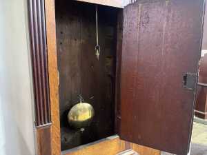 George III oak and mahogany longcase clock, late 18th century - 4