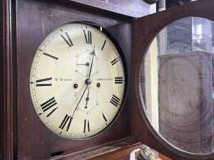George III oak and mahogany longcase clock, late 18th century - 5