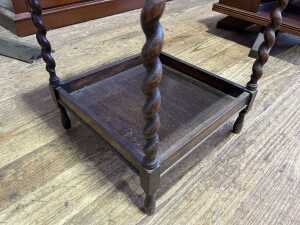 Jacobean style oak sewing table - 5