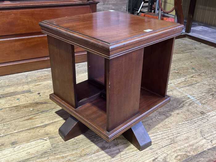 Mahogany revolving bookcase side table
