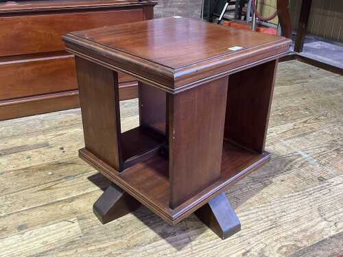 Mahogany revolving bookcase side table