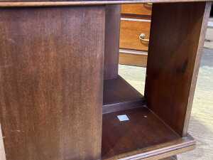 Mahogany revolving bookcase side table - 4