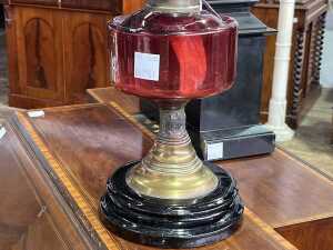 Antique twin burner kerosene lamp - 3