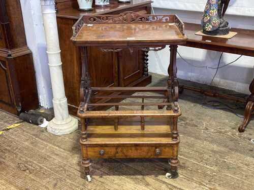 Victorian burr walnut music canterbury