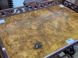 Victorian burr walnut music canterbury - 4