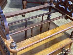 Victorian burr walnut music canterbury - 5