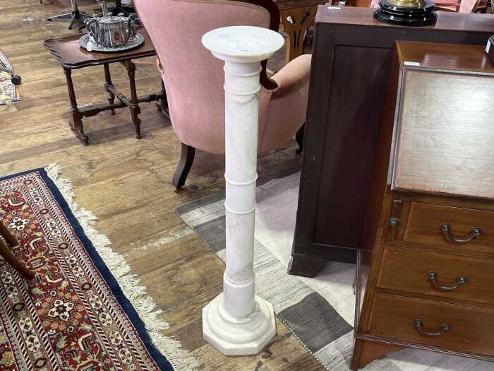 Antique alabaster pedestal