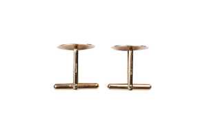 A pair of oval cufflinks in 9 carat yellow gold - 3