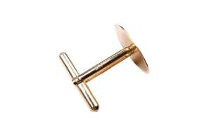 A pair of oval cufflinks in 9 carat yellow gold - 4