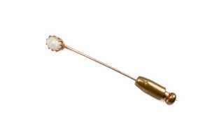 An antique opal tie pin and stick pin in 15 and 9 carat yellow gold - 3