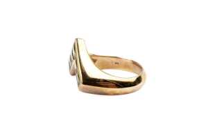 A peridot ring in 9 carat yellow gold - 3
